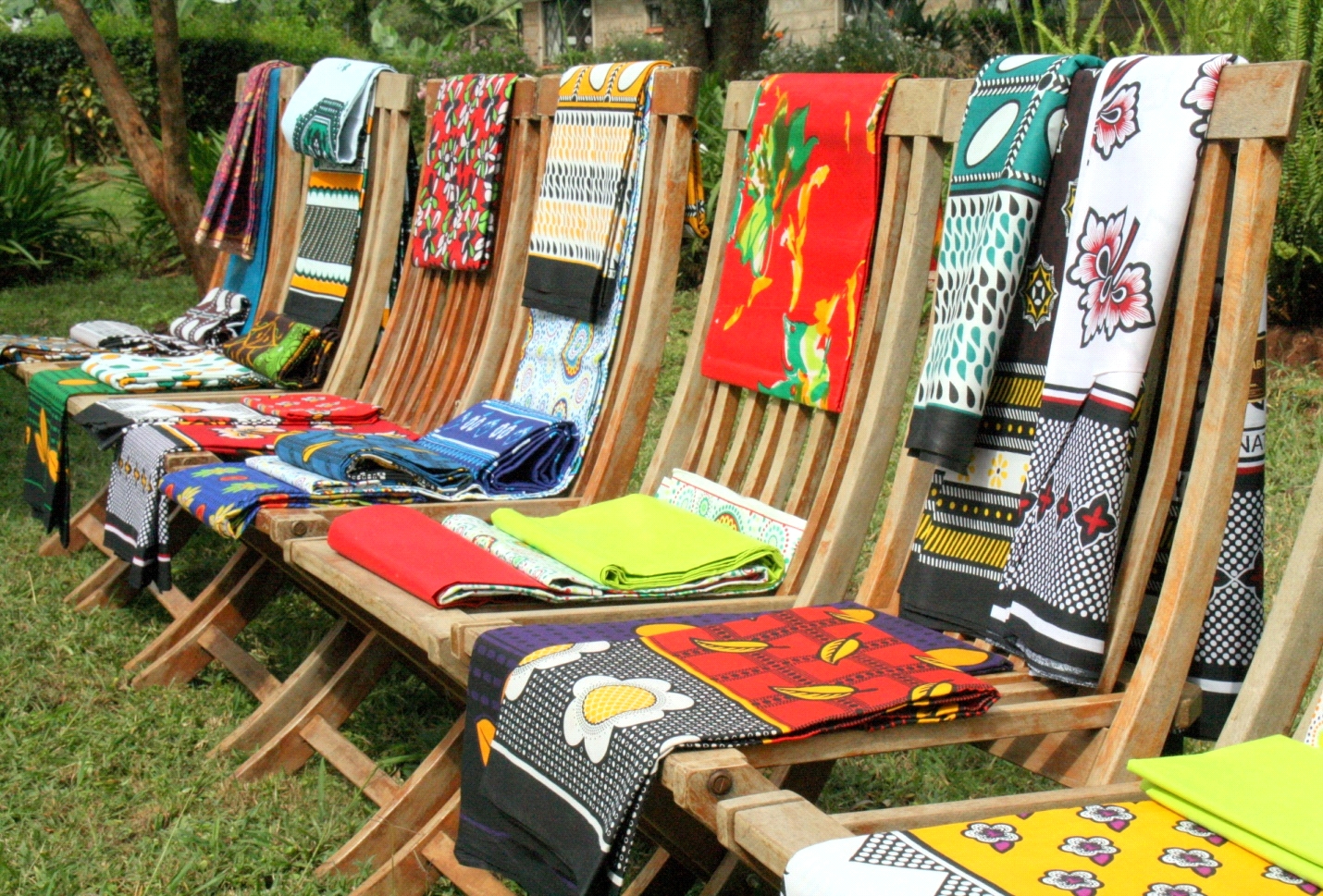 East African fabrics on chairs