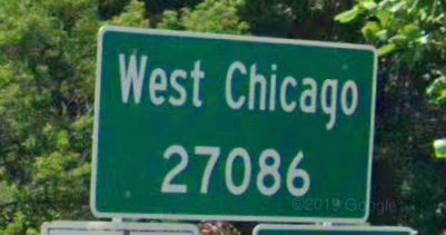 West Chicago population sign